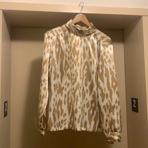 80’s Gold and White Leopard Blouse